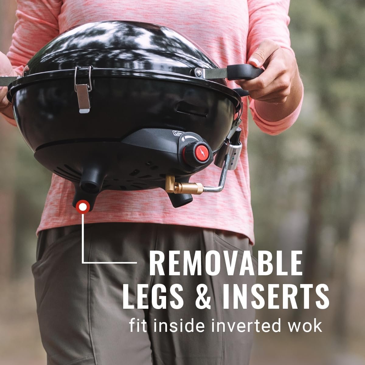 Coleman 4-in-1 Portable Propane Grill with 4 Cooking Attachments, Grill/Stove/Griddle/Wok with 7000 BTUs of Power for Grilling, Tailgating, Camping, BBQ, & More - Image 4