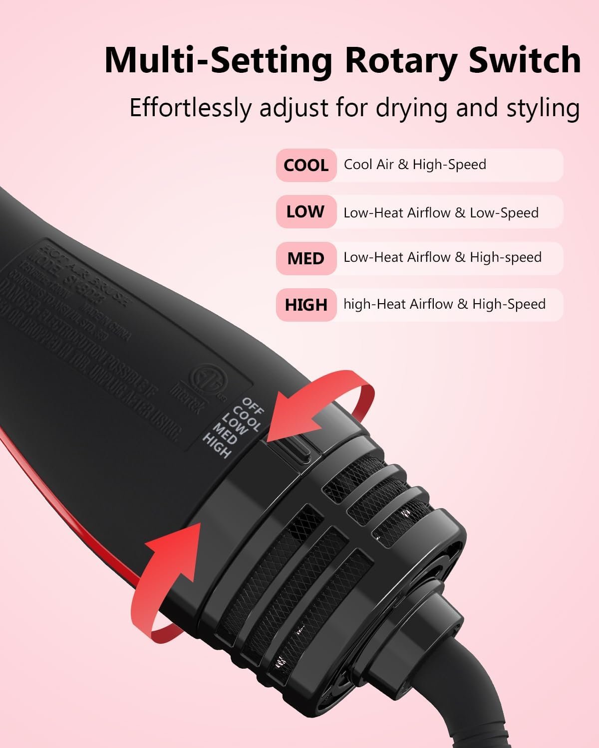 Plus 2.0 Hair Dryer Brush Blow Dryer Brush in One, 2'' Oval Brush Head Hot Air Brush Styler & Volumizer with Ionic Technology, NTC Smart Temp Control for Smooth, Frizz-Free, Shiny Hair - Image 5