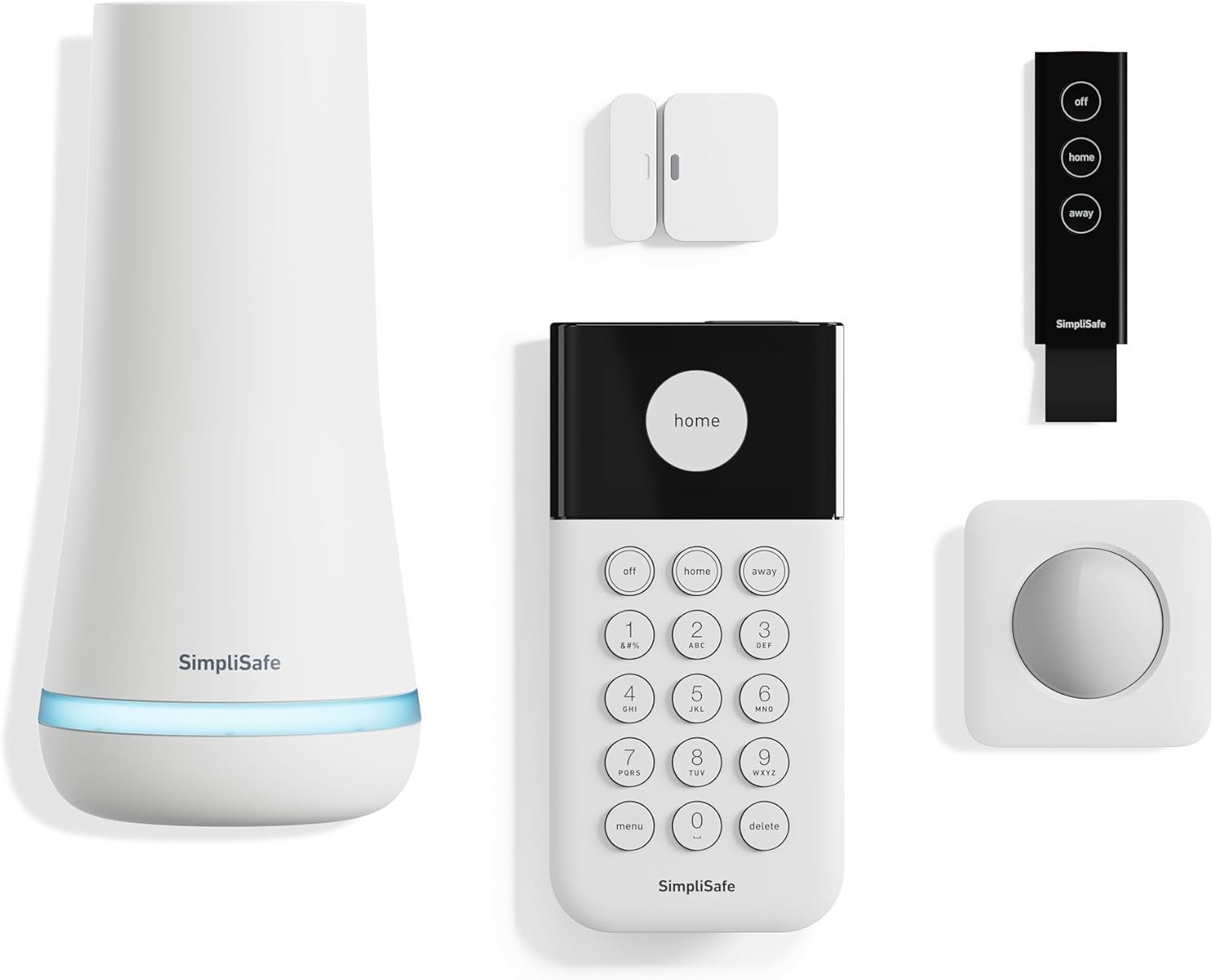 SimpliSafe 5 Piece Wireless Home Security System - Optional 24/7 Professional Monitoring - No Contract - Compatible with Alexa and Google Assistant,White