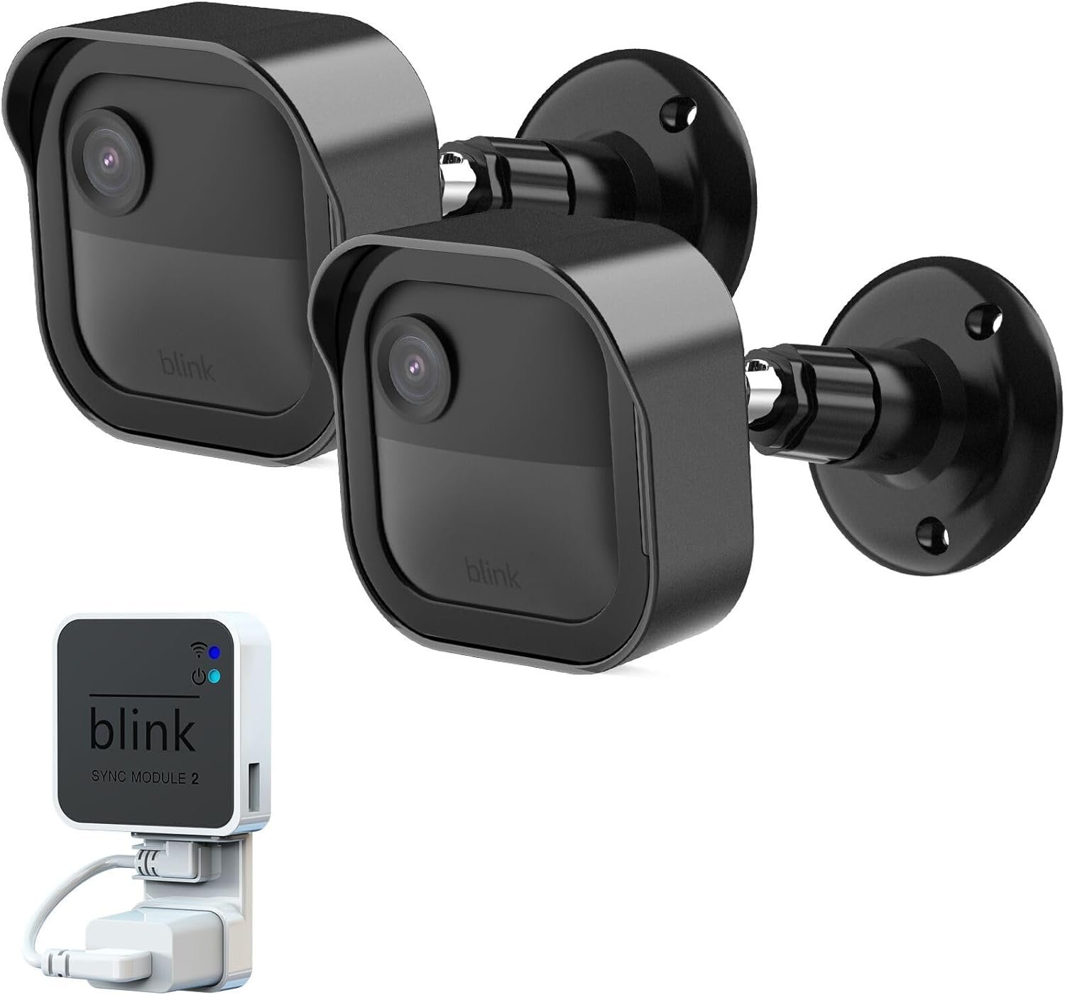 Blink Outdoor 4th Gen Camera Mount, 2Pack Weatherproof Housing and 360 Degrees Adjustable Bracket with Sync Module Mount for Blink Outdoor Camera System (Black, Cameras not Included)