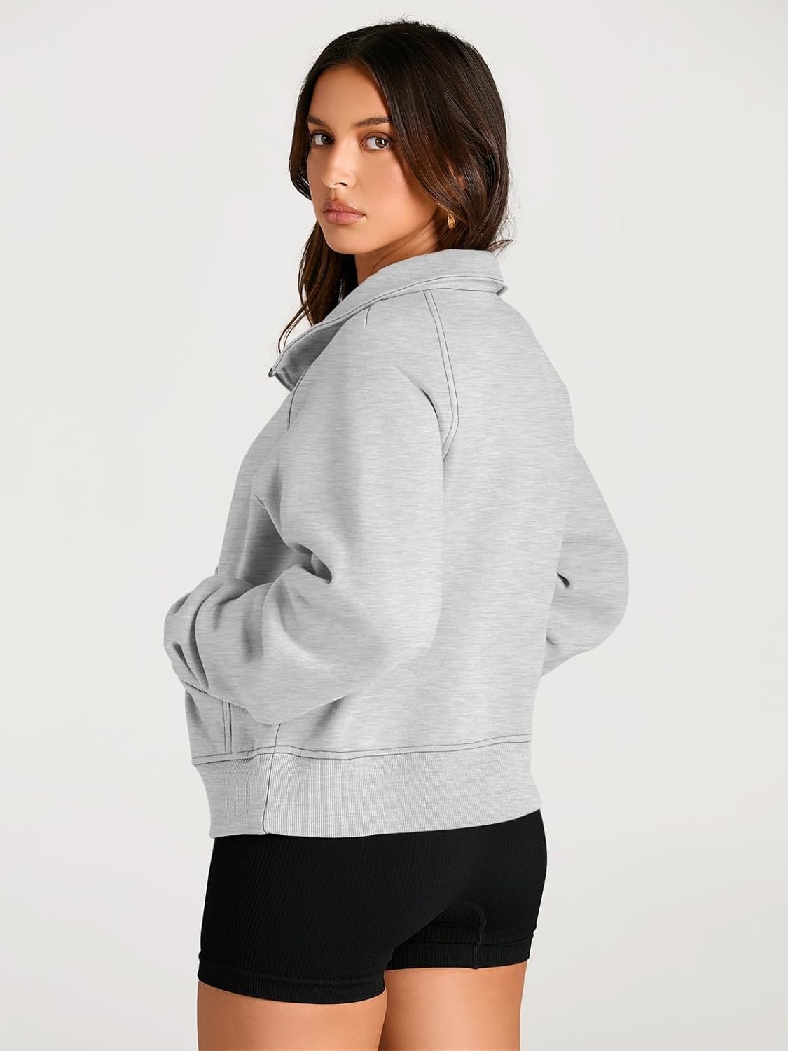 AUTOMET Womens Sweatshirts Half Zip Cropped Pullover Fleece Quarter Zipper Hoodies 2025 Fall Fashion Outfits Clothes - Image 5