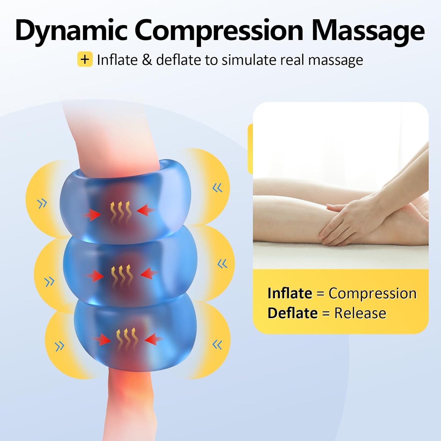 Comfytemp Cordless Leg Massager for Circulation and Pain Relief, Birthday Gift for Dad Mom Men Women, Portable Calves Massage with Heat and Compression, for RLS Edema Muscles (Fit Calf Size up to 18") - Image 3