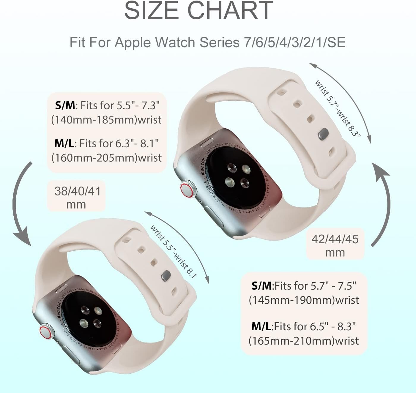 Sport Bands Compatible with Apple Watch 42mm 44mm 45mm 46mm 41mm 38mm 40mm 49mm for Women Men, Soft Silicone Strap for iWatch Wristband Series Ultra SE 11 10 9 8 7 6 5 4 3 2 1 - Image 7