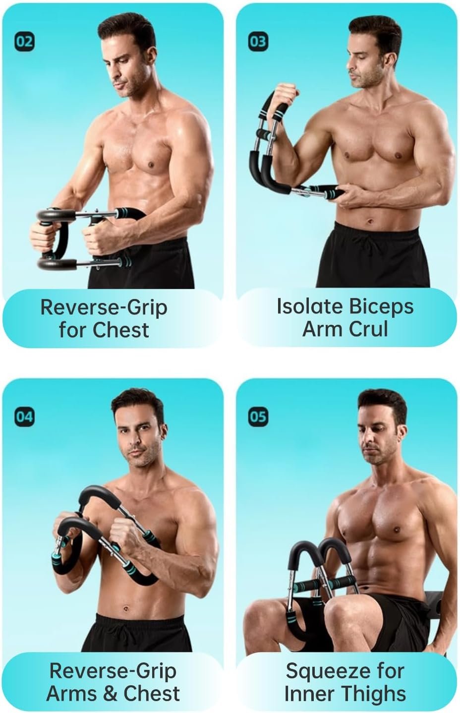 Twister Arm Trainer - Adjustable 3-Resistance Levels Chest,Arm,Shoulders,Backs,Inner Thigh Workout Equipment for Men&Women - Ergonomic Home Gym Strength Trainer with Anti-Slip Handles - Image 4