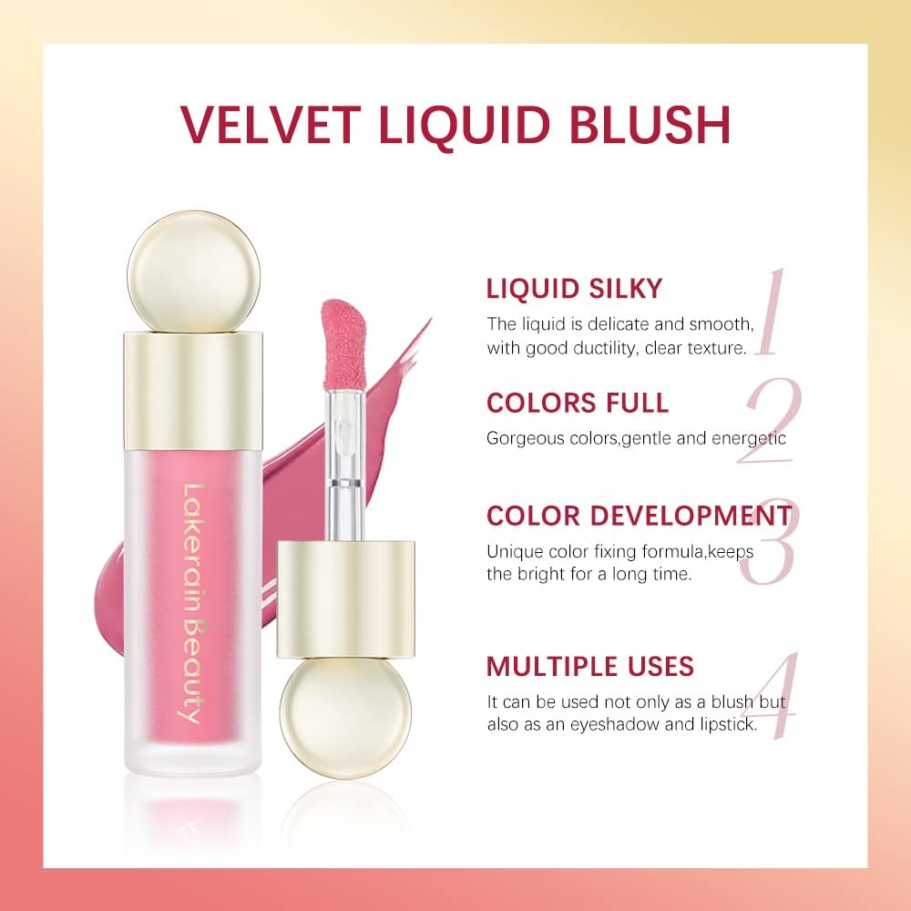Liquid Blush For Cheeks, Soft Velvet Cream Blush Face Blush Makeup, Pink Blush Red Blush Skin Tint, Natural-Looking Matte Finish Makeup Blush Stick, Waterproof&Long Lasting Dewy Cheek Tint, Moisturizing&Lightweight Blendable Feel Blush Makeup (1#) - Image 8