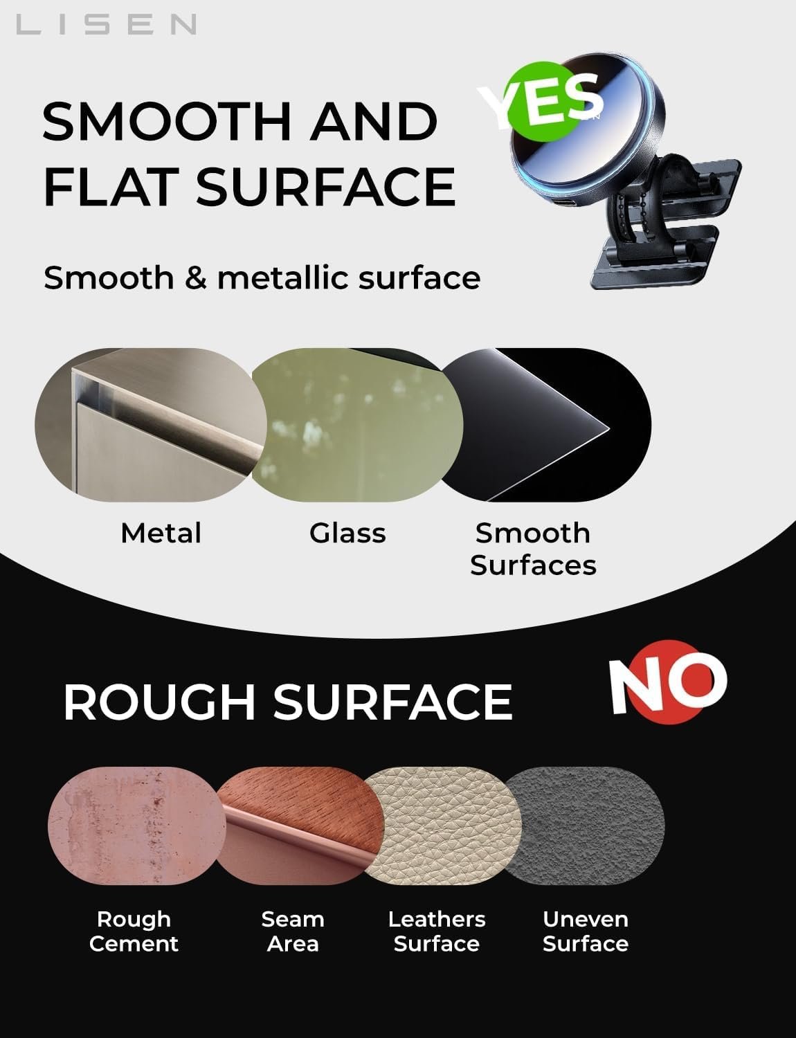 LISEN for 15W MagSafe Car Mount Charger,Magnetic Wireless Car Charger for iPhone 17 Pro Max Accessories,Magnetic Phone Holder for iPhone 17-12,Samsung,Pixel,Jeep Ford F150 Accessories,Gifts - Image 7