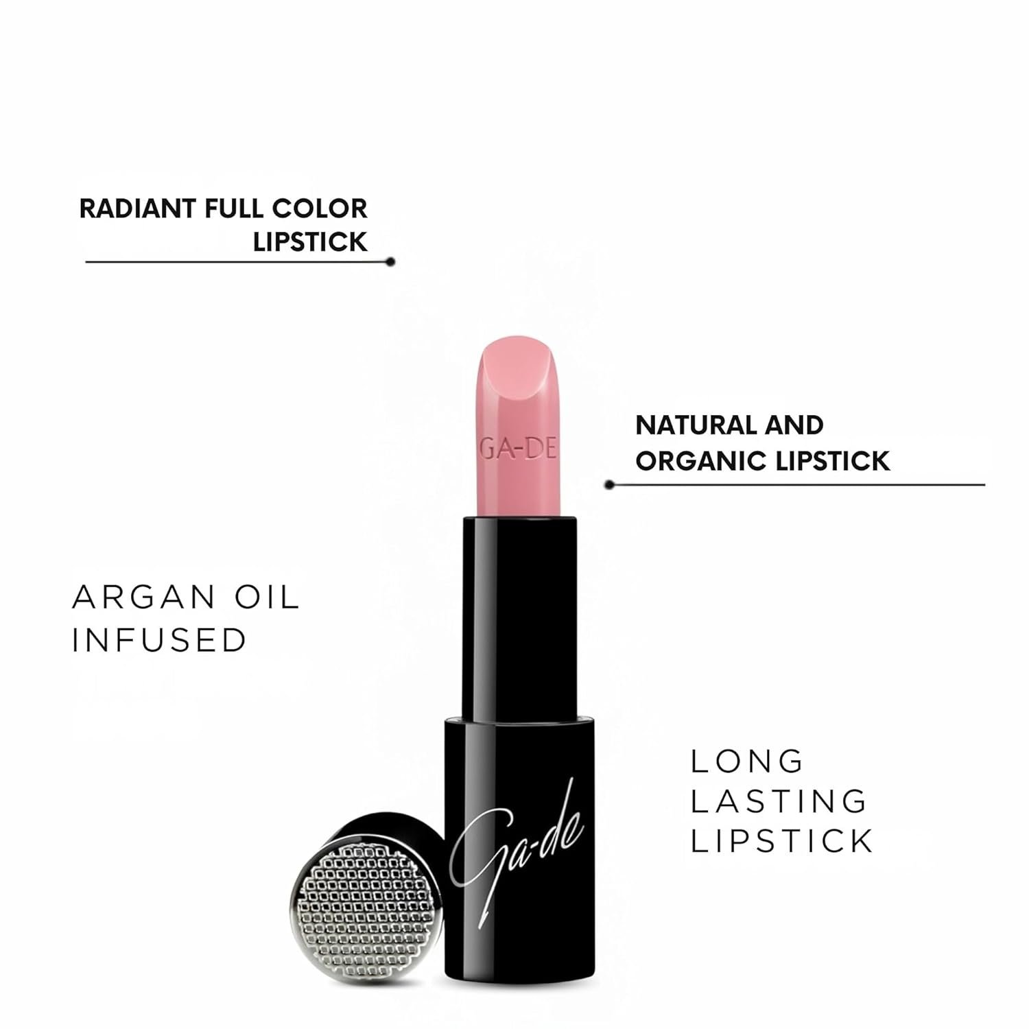 GA-DE Selfie Full Color Lipstick, 851 - Long Lasting High Pigment Lipstick with Argan Oil - Creamy Radiant Shine and Hydrating Benefits - 0.14 oz - Image 3