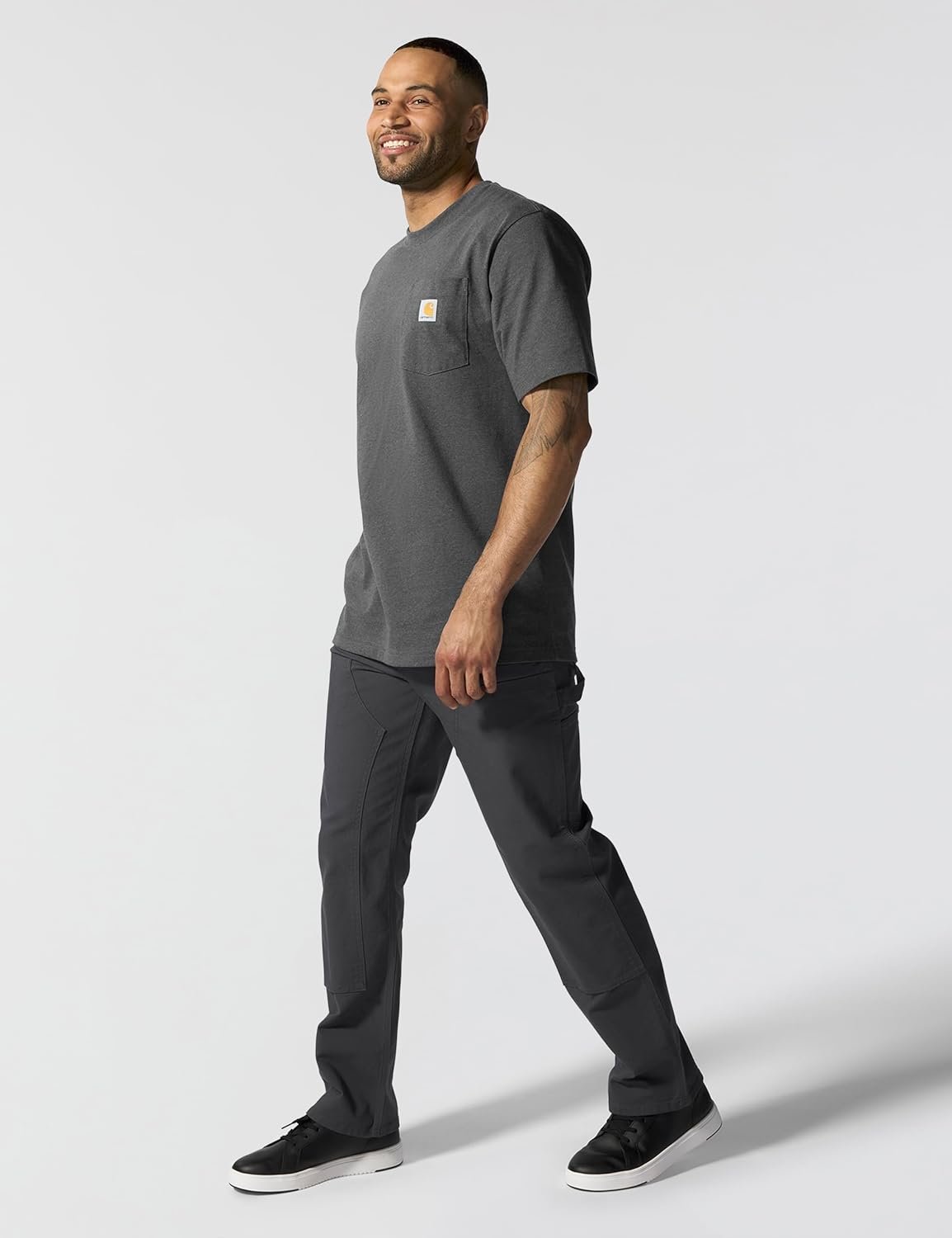 Carhartt Mens Loose Fit Heavyweight Short-Sleeve Pocket T-Shirt (Also Available in Big & Tall) - Image 4