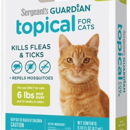 Sergeant's Guardian Flea & Tick Squeeze On Topical Cats 6lbs and Over., 3 Count
