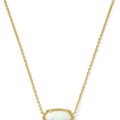Kendra Scott Elisa Oval Pendant Necklace in Red White and Blue Star Illusion and Gold