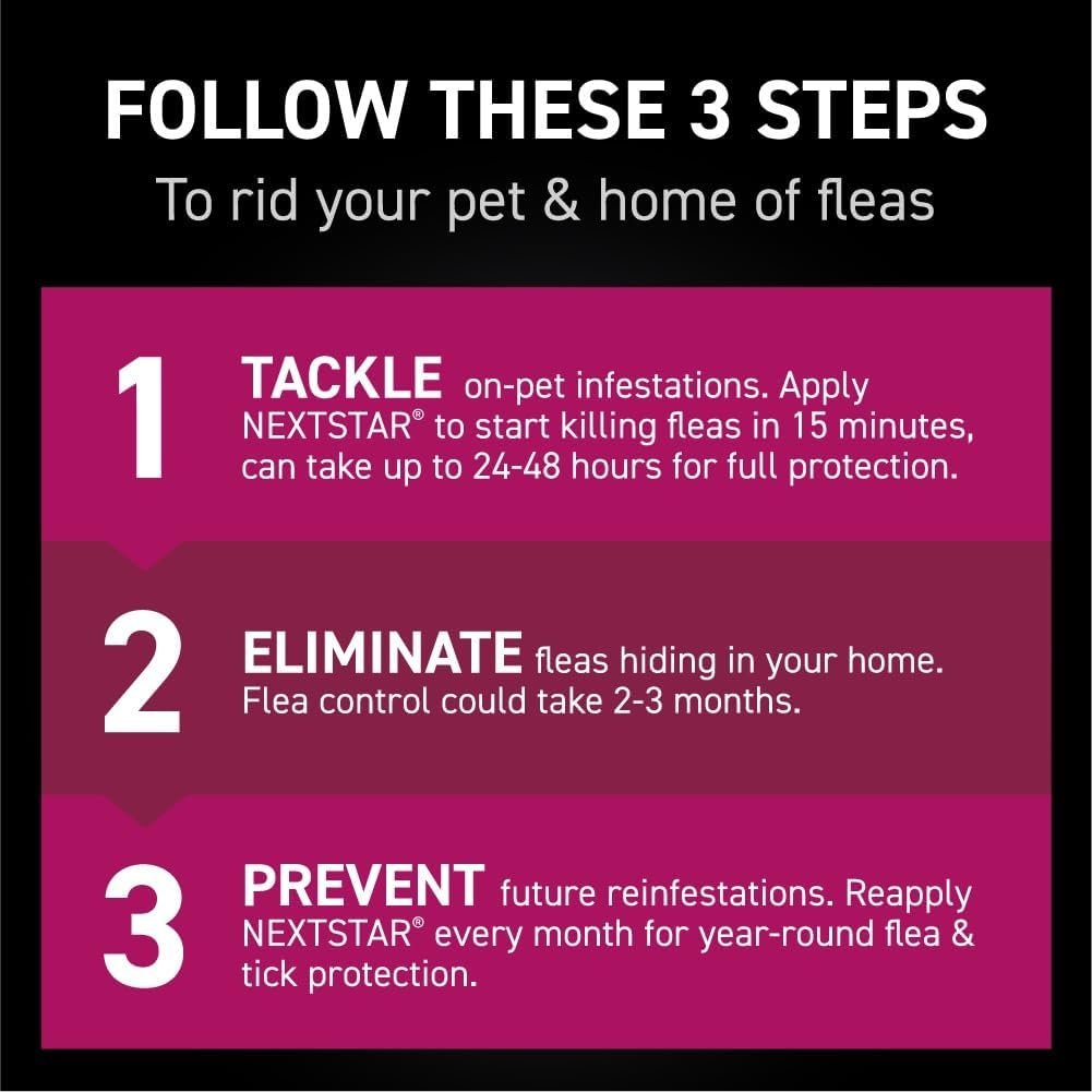 NEXTSTAR Flea and Tick Prevention for Cats, Repellent, Treatment, and Control, Fast Acting Waterproof Topical Drops for Cats Over 3.5 lbs, 3 Month Dose - Image 6