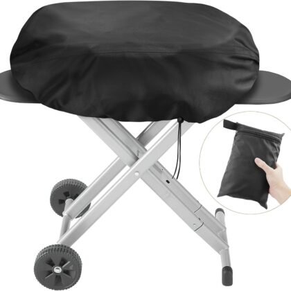 Heavy Duty Grill Cover,Portable Grill Cover for Roadtrip LX/LXX/LXE/285 and Smoke Hollow 205 Grills,Outdoor Waterproof 600D Oxford Fabric and Adjustable Hem Grill Covers Accessories,All Weather