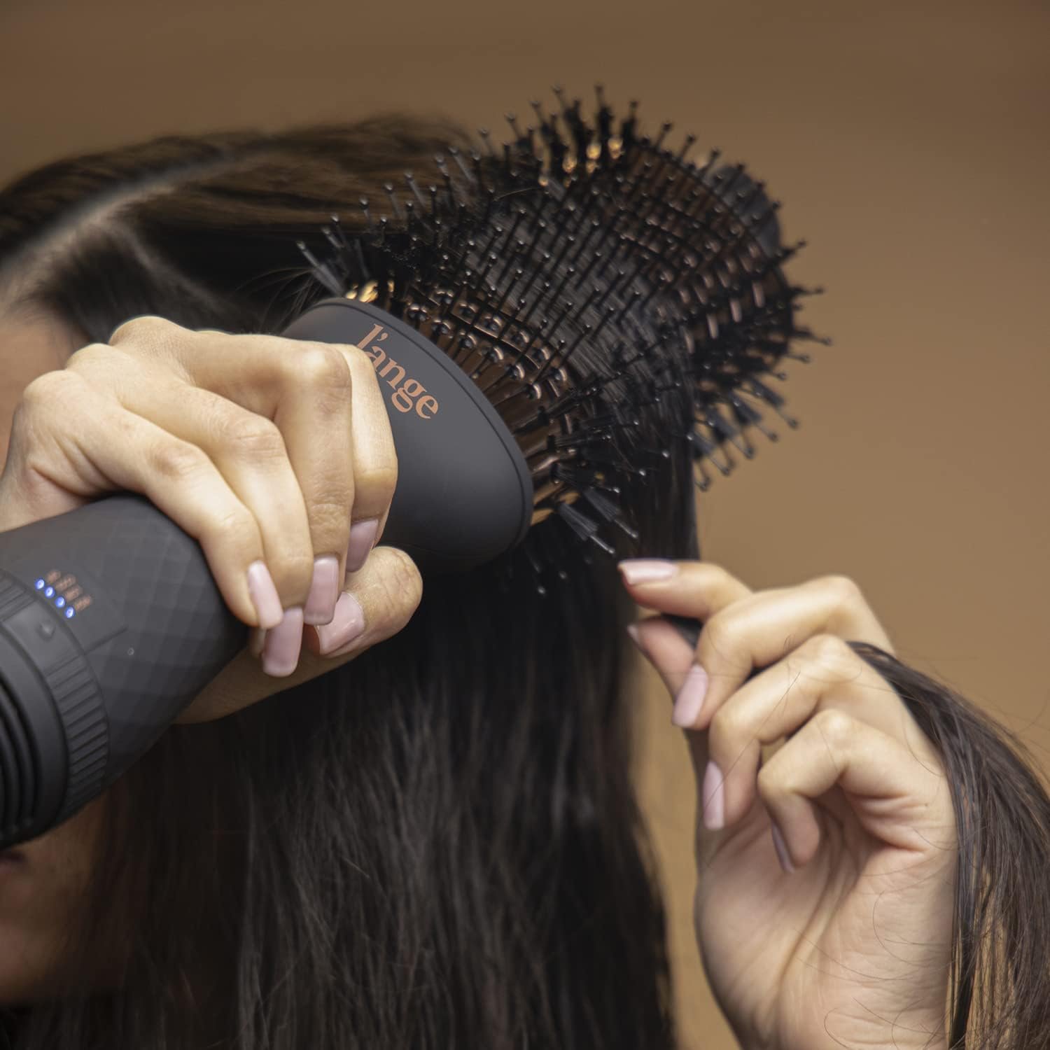 L'ANGE HAIR Le Volume 2-in-1 Titanium Blow Dryer Brush | Hot Air Brush for Hair Drying & Styling | Ionic Oval Barrel for Smooth, Frizz-Free Volume | (Black – 60mm) - Image 3