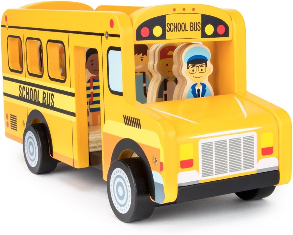 Imagination Generation Back to School Bus Wooden Vehicle Play Set with 8 Character Figures, 7 Students, 1 Bus Driver - Image 3