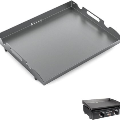 New Upgrade 22 inch Griddle Replacement Top for Most Blackstone 22 inch Tabletop Grill with Rear Grease System, Blackstone 2 Burner Flat Top Gas Griddle Grill Replacement Parts
