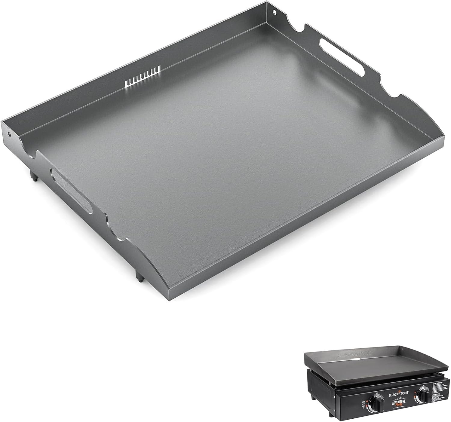 New Upgrade 22 inch Griddle Replacement Top for Most Blackstone 22 inch Tabletop Grill with Rear Grease System, Blackstone 2 Burner Flat Top Gas Griddle Grill Replacement Parts