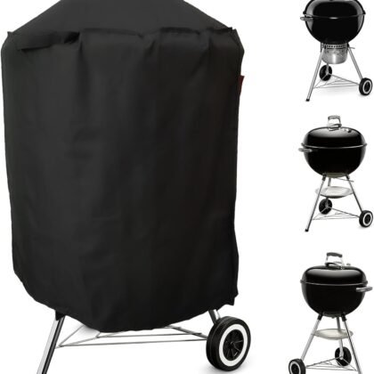 Premium Grill Cover Fits Weber 22" Jumbo Joe,22" Original & Premium Kettle Charcoal Grill,Weber/Joyfair/Megamaster/Papapacks/GRILIFE/Green Party 18" Kettle Charcoal Grill