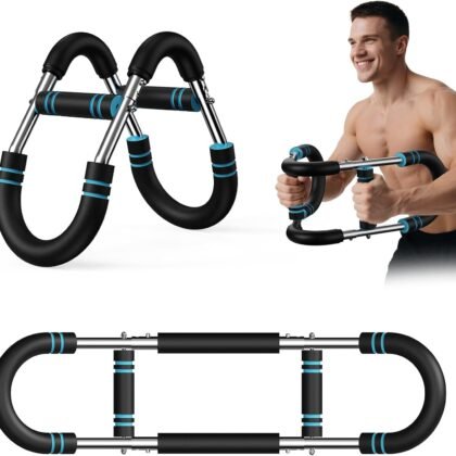 Twister Arm Trainer - Adjustable Resistance 60-100lb for Chest & Arm Workout, Portable Upper Body Strength Training Bar for Home & Gym, Detachable Power Twister Exercise Equipment