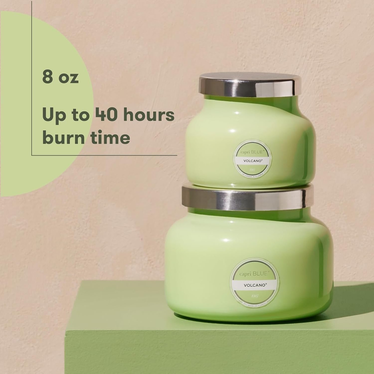 Capri Blue Volcano Scented Candles - Luxury Candles for Home Scented with Tropical Fruit & Sugared Citrus - Long Lasting Soy Wax Blend - Petite Glass Jar (Iced Matcha Green, 8 oz) - Image 4