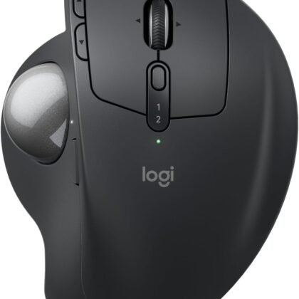 Logitech MX Ergo S Advanced Wireless Trackball Mouse, USB-C Rechargeable Wireless Ergonomic Mouse with Bluetooth and Encrypted Dongle, 6 Programmable Buttons, for PC/Mac - Graphite