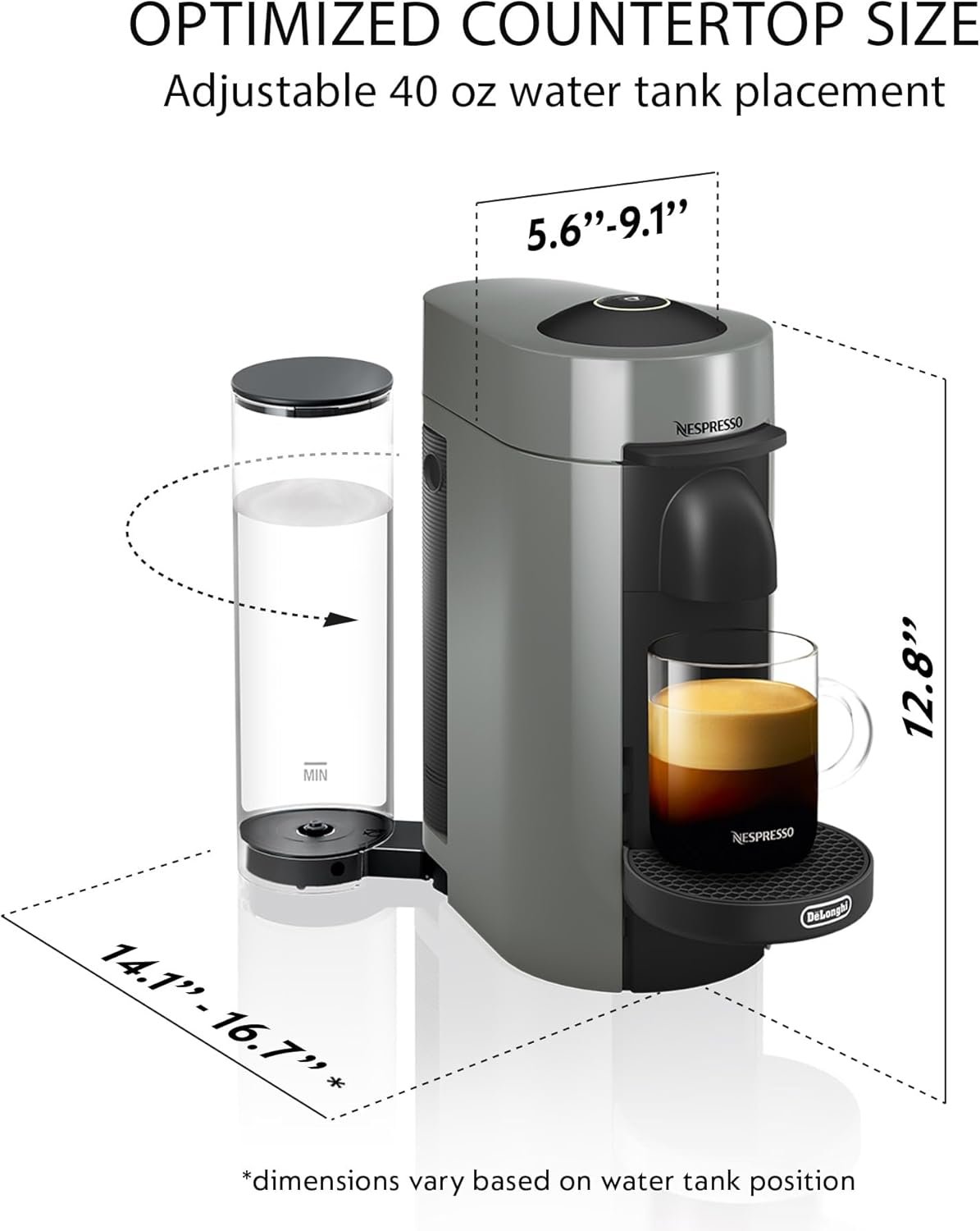 De'Longhi Nespresso Vertuo Plus Coffee and Espresso Maker by De'Longhi, Grey - Image 3