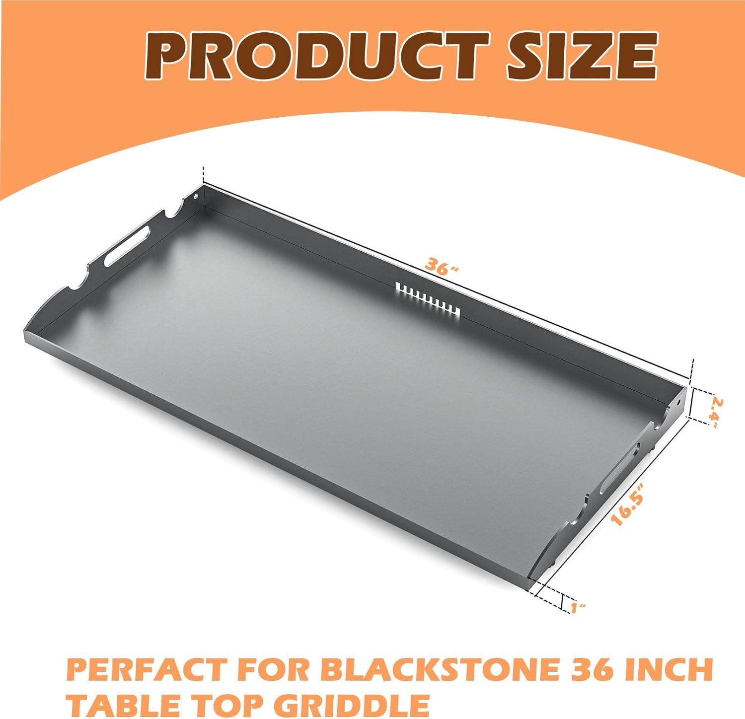 New Upgrade 36 Inch Griddle Top for Blackstone 36" Flat Top Grill 1560 1818 1825 1820 1803, Gas Griddle Replacement Parts with Rear Grease System for Most Blackstone 36" Flat Top Grill - Image 2