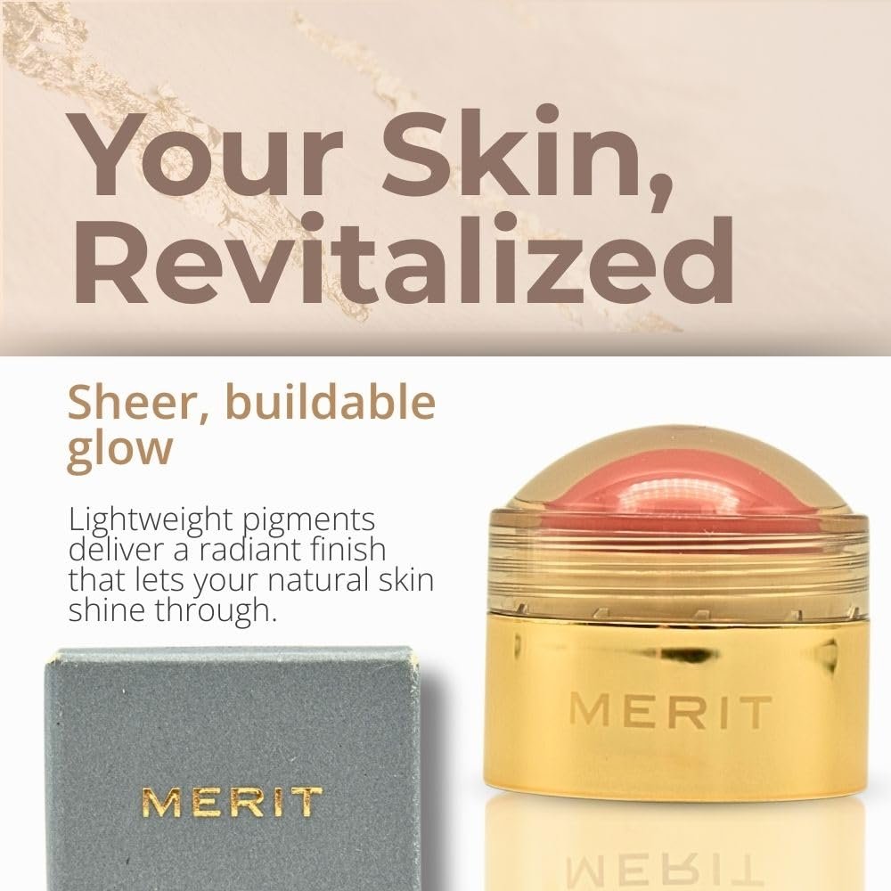 MERIT Flush Balm Cream Blush – Lusitano Soft Peach | Hydrating Radiant Cheek & Lip Tint Stick with Vitamin E | Lightweight, Buildable, Vegan & Cruelty-Free Blush - Image 3