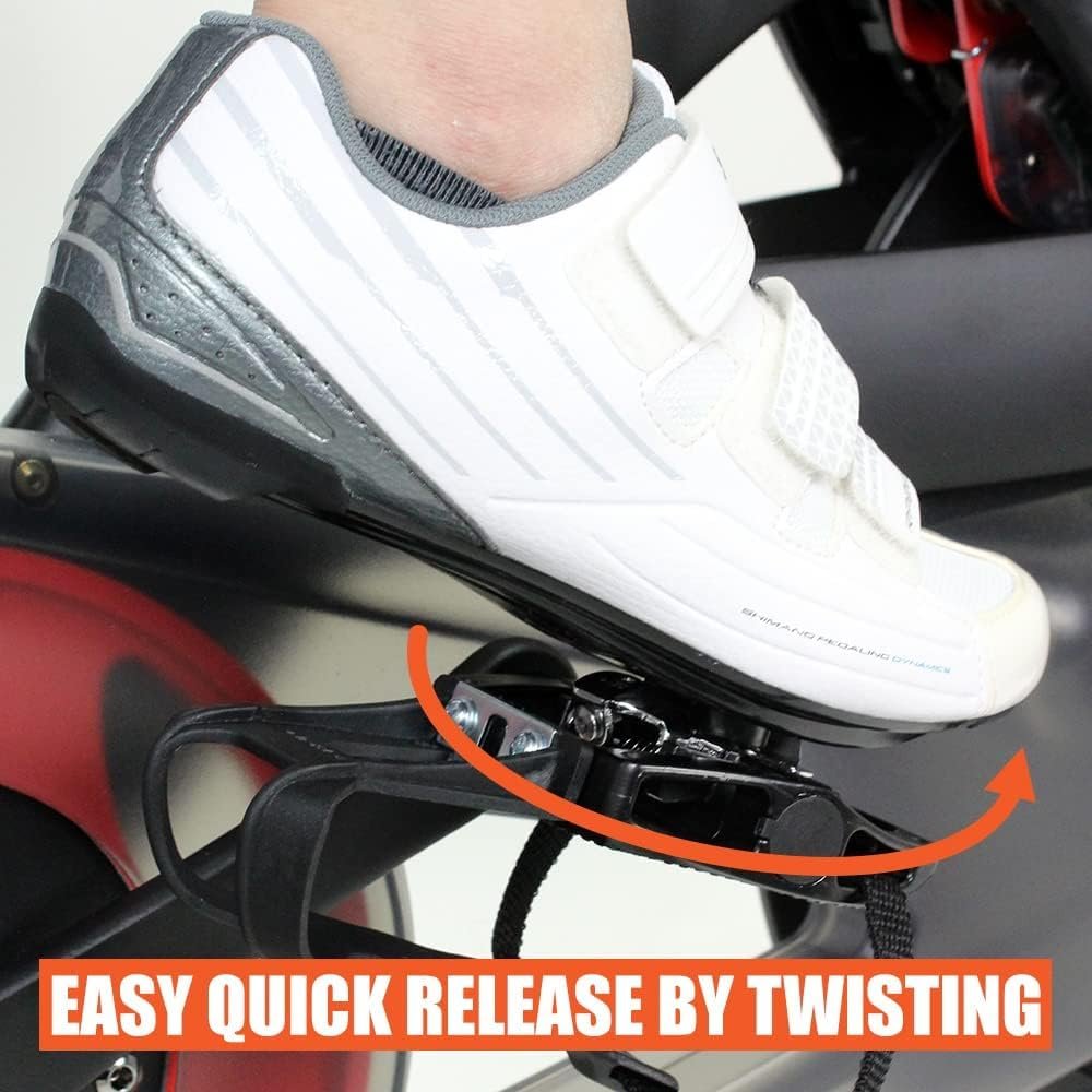 BV Bike Pedals Shimano SPD/Look Delta Compatible 9/16'' with Toe Clips - Peloton Pedals for Regular Shoes - Toe Cages for Peloton Bike - Exercise Bike Pedals - Universal Fit Bicycle Pedal - Image 6