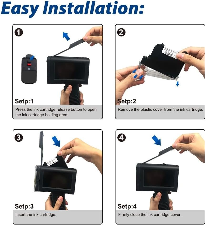 BENTSAI BT-HH6105B2 Handheld Inkjet Printer with 1/2 Inch Print Height Portable Handheld Printer for EXP Date, Batch Number, QR Code, Barcode, Logo on Carton Wood Fabric Plastic Metal - Image 8