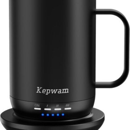 Self Heating Coffee Mug T1-16oz Fast Heating & Ultra Long-Lasting Battery Life, Heated Coffee Mug Up to 149℉ - Touch & App Controlled Coffee Mug, Birthday Gifts for Women and Men