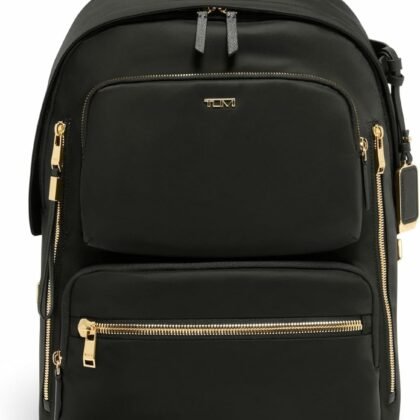 TUMI - Voyageur Montana Backpack - Stylish Travel Backpack for Women - For Business, Work - Fits up to 16" Laptops - Black/Gold
