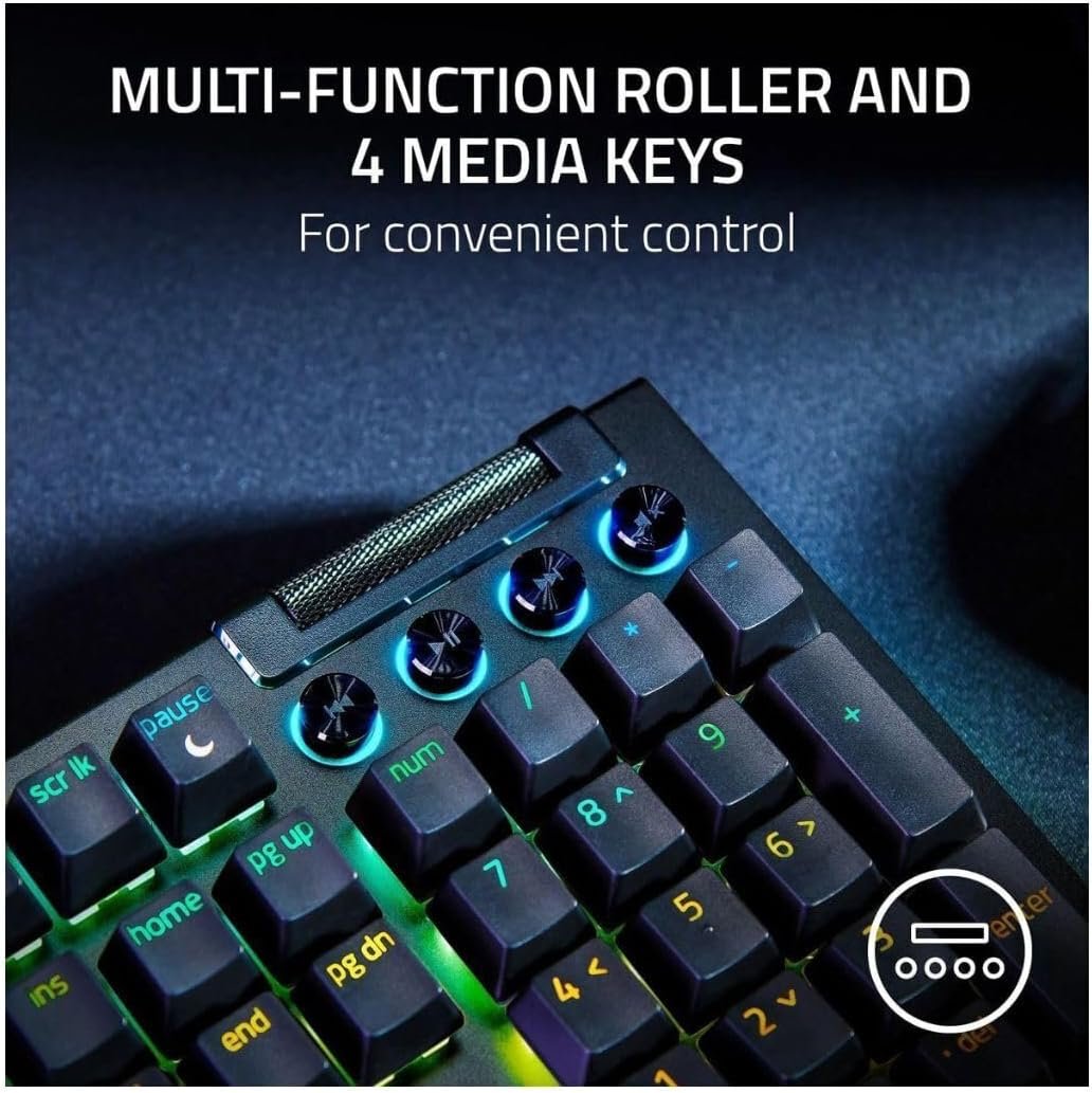 Razer RZ03-04690200 BlackWidow V4 Full Size Wired Mechanical Green Switch Gaming Keyboard with Chroma RGB - Image 5