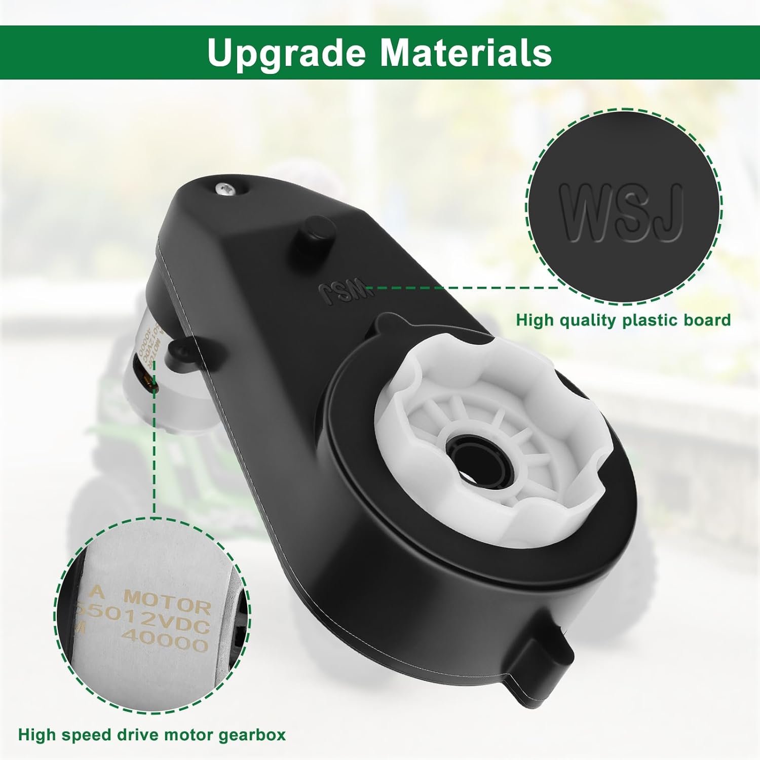 2Pcs 12V Electric Motor Gearbox Powered for Kids Ride On Toys Car,550 12V 40000RPM Powered Wheels Motor Gearbox High Speed Engine RS550 Drive Engine Trax Upgrade Replacement Parts - Image 3