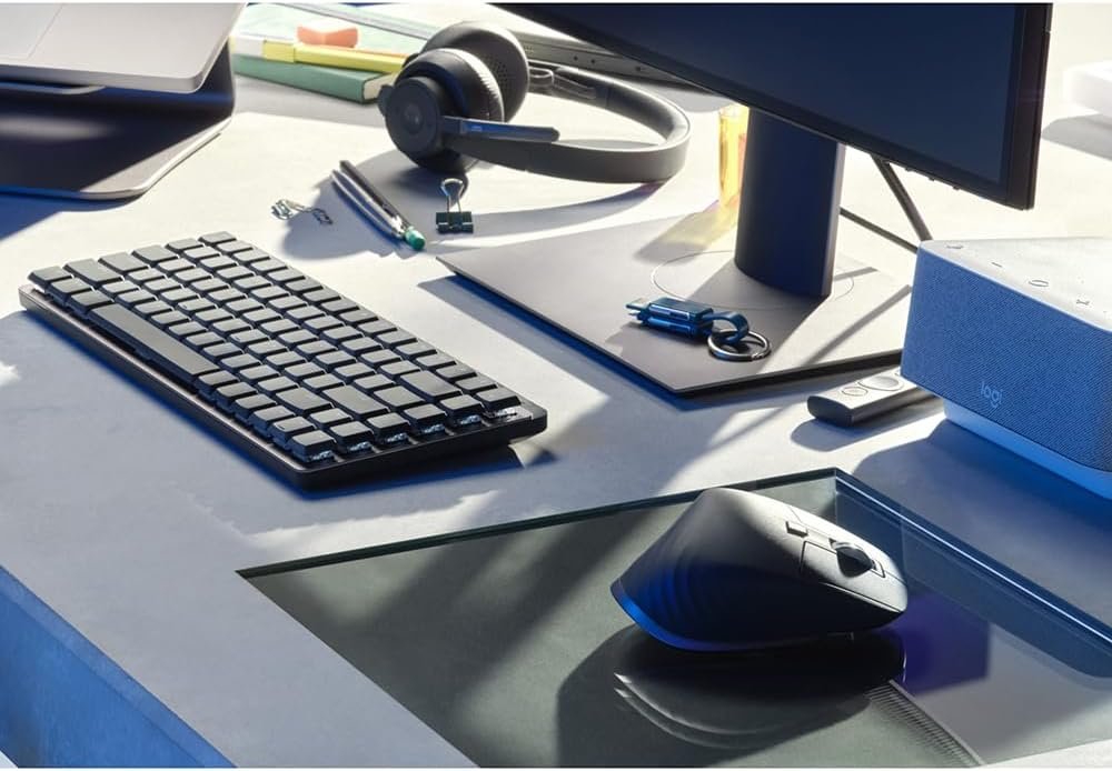 Logitech 910-006556 MX Master 3S Performance Wireless Mouse Black Bundle with Deco Essentials Keyboard and Mouse Gel Memory Foam Wrist Pads - Image 8