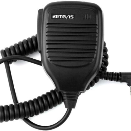 Retevis Walkie Talkie Shoulder Speaker Mic,78 inches Wire Length,Compatible with BAOFENG/Kenwood UV-5R BF-F8HP PRO 5RM 888S UV-32 DM-32 GM21 UV-5G Plus GM-15PRO GM-5RH K5PLUS Two Way Radio(1 Pack)