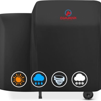 Comnova Grill Cover for Traeger Tailgater 20 Series - 600D Wood Pellet Smoker Cover for Traeger Waterproof & Heavy Duty, Pellet BBQ Cover for Treager 20 Series, Junior, Tailgater and Recteq 340 Grill