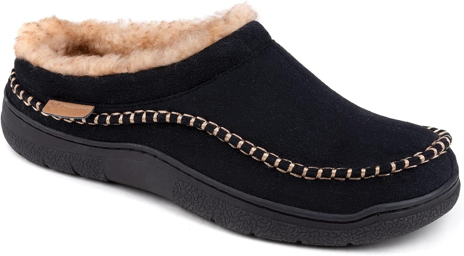Zigzagger Men's Slip On Moccasin Slippers, Indoor/Outdoor Warm Fuzzy Comfy House Shoes, Fluffy Wide Loafer Slippers - Image 3
