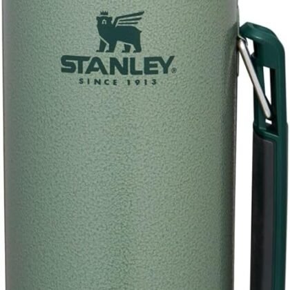 Stanley Classic Legendary Vacuum Bottle 1.1 qt Wide Mouth with Leakproof Cup Lid Keep Drinks Hot or Cold Packable for Travel Insulated Stainless Steel Thermal Bottle BPA-Free Hammertone Green