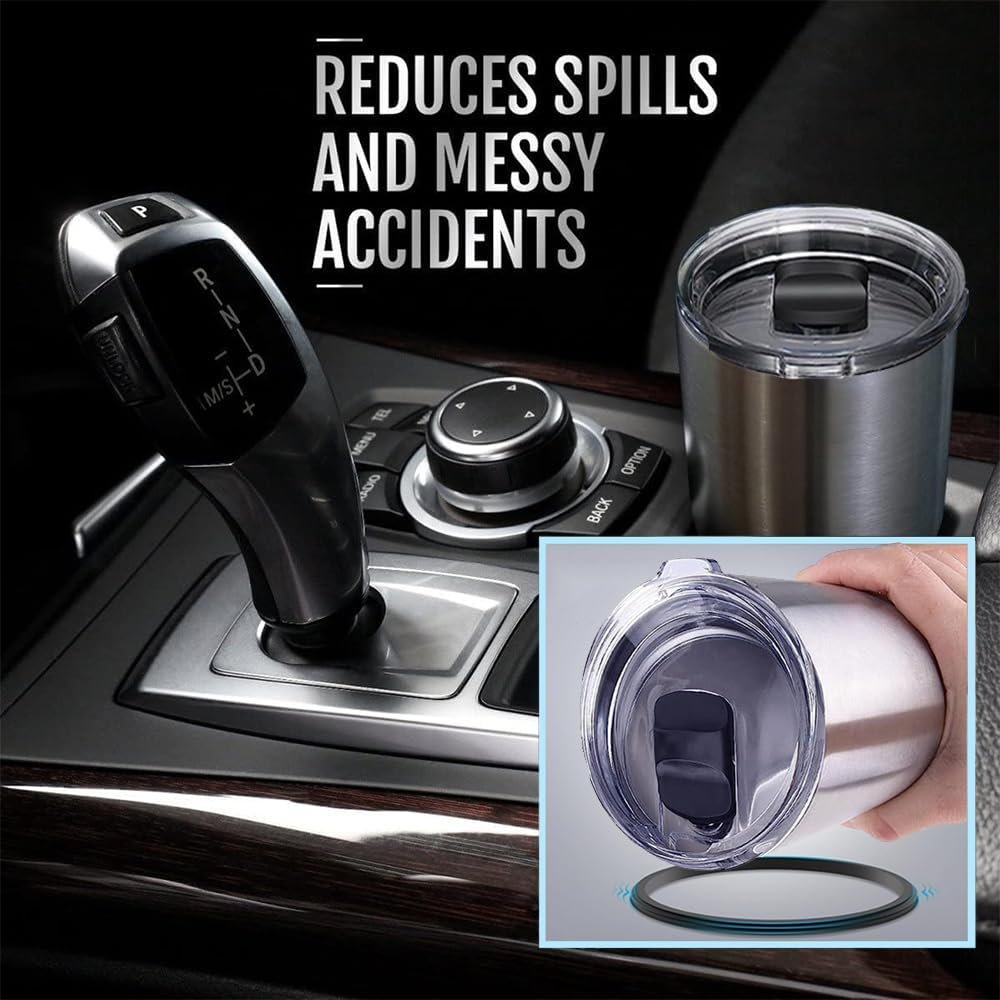 2Pcs 30oz Replacement Yeti Tumbler Lids, Only for Yeti 30 oz Tumbler, 14 oz Mug, with Strong Magnetic Slider Switch, Good Spill Proof Effect Coffee Cup Travel Cover Lids, BPA Free - Image 3