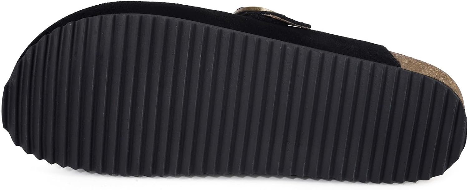 Womens Suede Clogs Mens Genuine Leather Mules Cork Footbed Sandals with Arch Support - Image 4