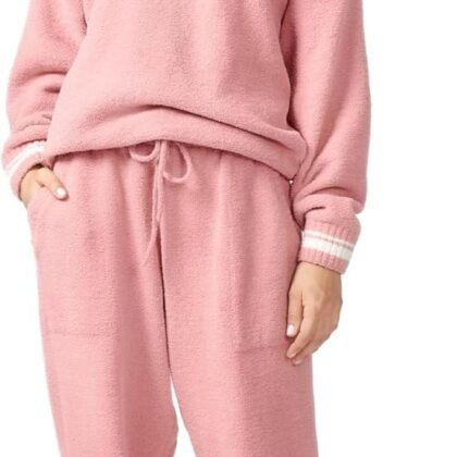 DAVID ARCHY Fleece Pajamas for Women Warm Fuzzy Winter Cozy Soft Comfy Long Sleeve 2 Peices Pj Sets Sleepwear Loungewear