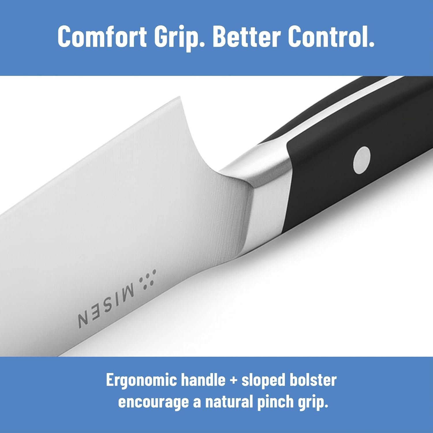Misen 6.8" Chef Knife – High Carbon Japanese AUS-10 Stainless Steel – Hybrid German & Japanese Blade – Precision Kitchen Knife for Professionals & Home Cooks – Ultimate Cutting Performance - Black - Image 5