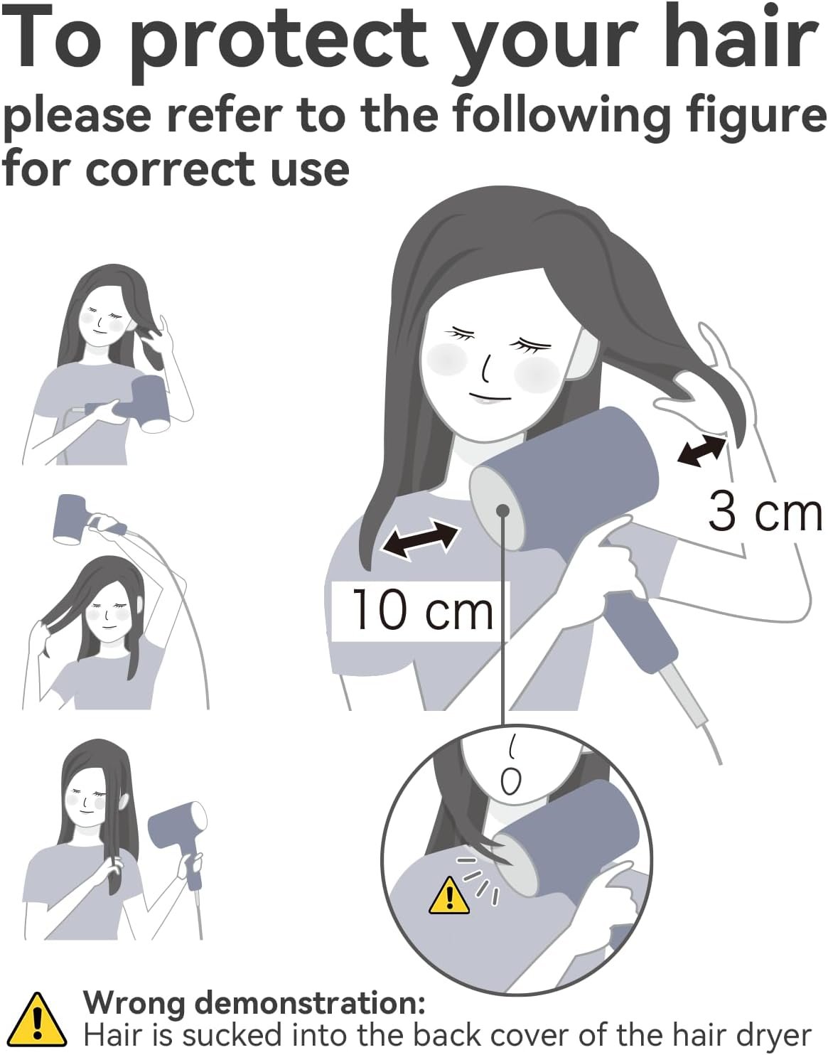 CONFU Ionic Blow Dryer 1600W, Portable Lightweight Fast Drying Negative Ion Hairdryer Blowdryer, 3 Heat Settings & Infinity Speed, with Diffuser and Concentrator Nozzle for Home & Travel - Image 8