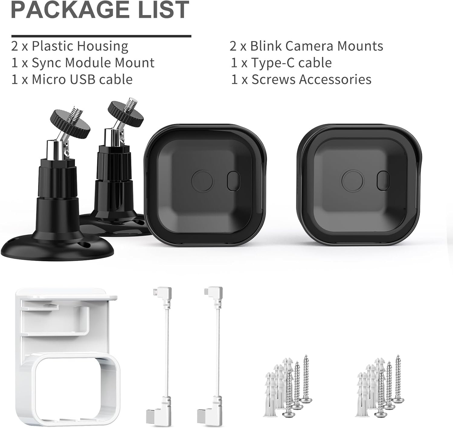 Blink Outdoor 4th Gen Camera Mount, 2Pack Weatherproof Housing and 360 Degrees Adjustable Bracket with Sync Module Mount for Blink Outdoor Camera System (Black, Cameras not Included) - Image 8