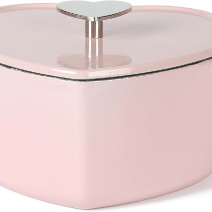 Martha Stewart Heart Shaped 2-Quart Enamel Cast Iron Dutch Oven - Pink