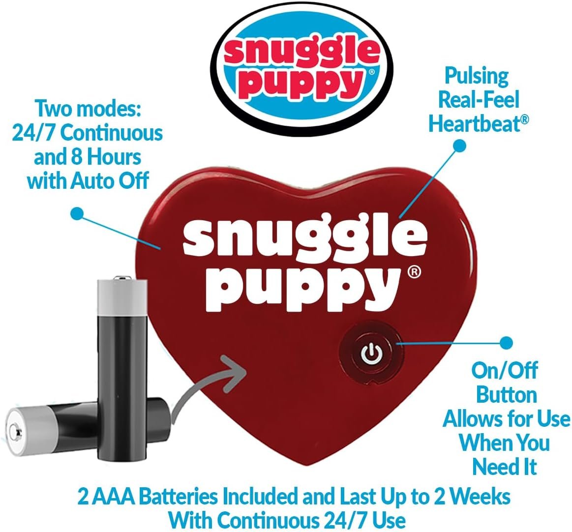 Original Snuggle Puppy Heartbeat Puppy Toy - Heartbeat Puppy for Dogs - Pet Anxiety Relief and Calming Aid - Comfort Dog Toy - Behavioral Training and Sleep Aid Cuddle buddy - Crate Training Essential - Image 4