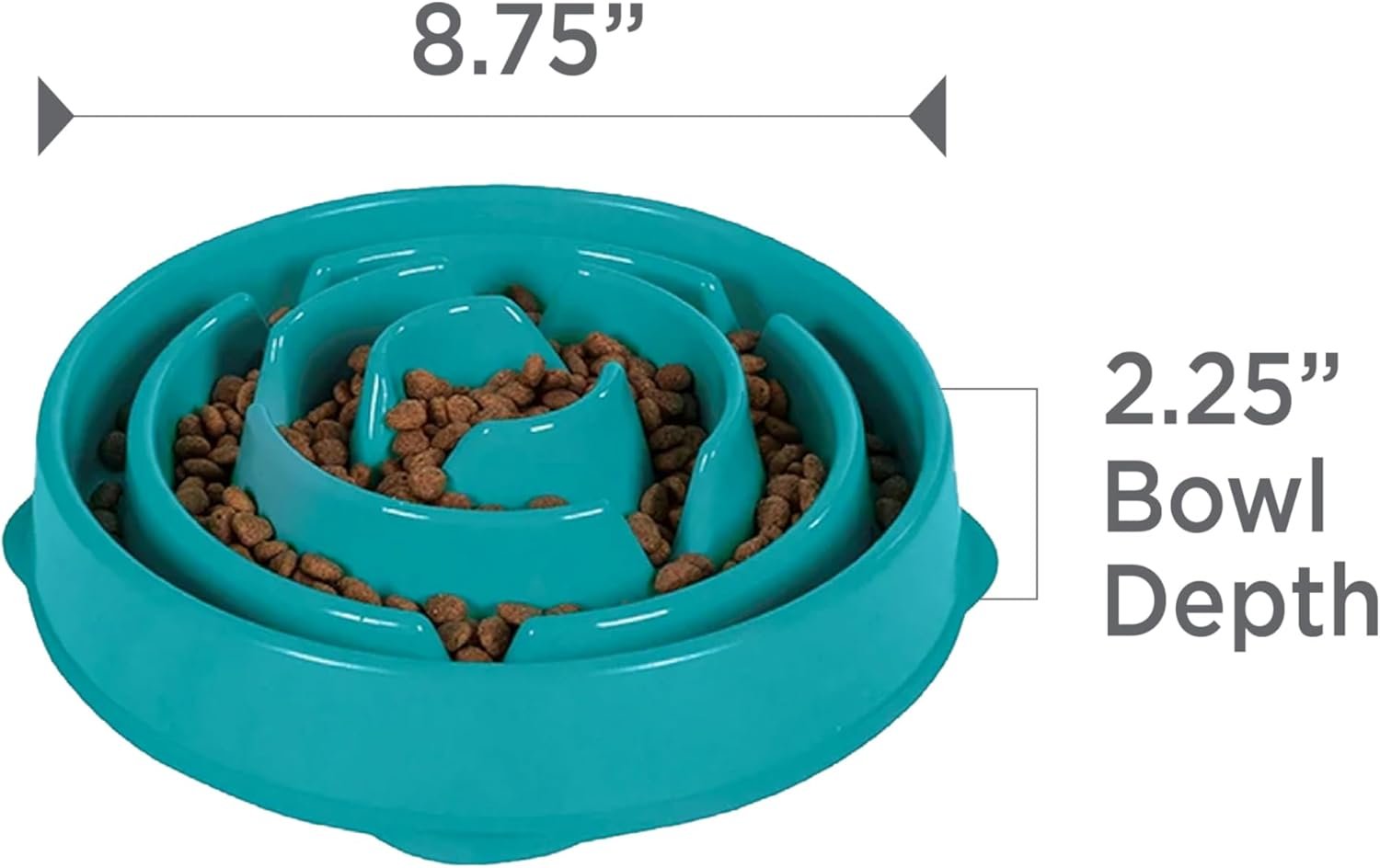 Outward Hound Medium Slow Feeder Bowl, Puzzle Maze for Fast Eaters, Small to Medium Dogs, Helps Prevent Bloat & Aid Digestion, Holds 2 Cups Wet or Dry Food, Non-Slip, Made Without BPA, Turquoise - Image 7