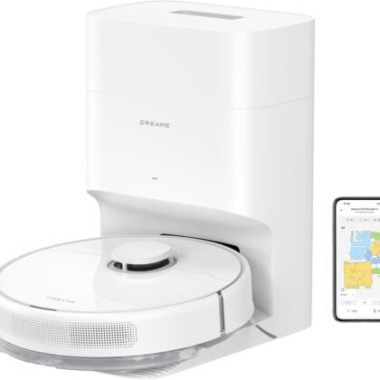 DREAME C20 Plus Robot Vacuum, 90 Days Self-Emptying Robot Vacuum and Mop Combo, 6000Pa Suction Robotic Vacuum, LiDAR Navigation, APP/Voice Control, Robot Vacuum Cleaner for Pet Hair/Carpet/Hard Floor