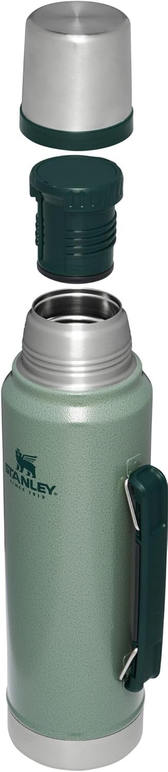 Stanley Classic Legendary Vacuum Bottle 1.1 qt Wide Mouth with Leakproof Cup Lid Keep Drinks Hot or Cold Packable for Travel Insulated Stainless Steel Thermal Bottle BPA-Free Hammertone Green - Image 3