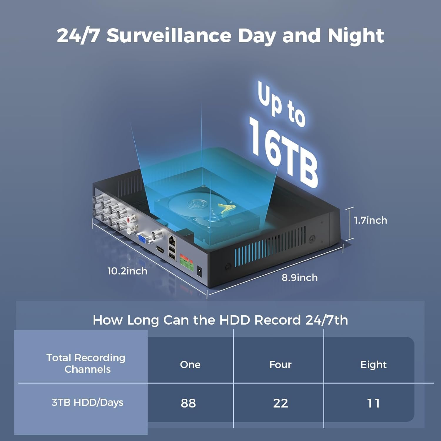 Hiseeu 4K Wired Security Camera System with Audio,Smart Color Night Vision,3TB Hard Drive,AI Human/Vehicle Detection,8PCS 8MP IP67 Weatherproof Home CCTV Cameras,Indoor/Outdoor Surveillance DVR Kit - Image 7